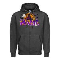 Charcoal Heather Halloween Mama Zipper Hoodie - texasbilliewilder