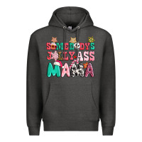 Charcoal Heather somebody jolly ass mama pink christmas Premium Hoodie - CowGirlArtShop