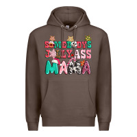 Coffee somebody jolly ass mama pink christmas Premium Hoodie - CowGirlArtShop