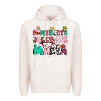 Pale Pink somebody jolly ass mama pink christmas Premium Hoodie - CowGirlArtShop