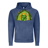 Vintage Denim st patrick s day shamrock rainbow Vintage Hoodie - MaliasSmallBusiness