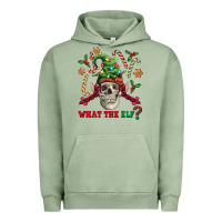 Pigment Oil Green what the elf skull Urban Hoodie - FaDigitalArtStudio