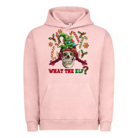 Pigment Salmon what the elf skull Urban Hoodie - FaDigitalArtStudio