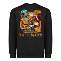 Black Tis The Season Fall Football Truck Heavyweight Sweatshirt - BundleAndBundleShop
