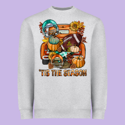 Tis The Season Fall Football Truck Heavyweight Sweatshirt Designed By Bundleandbundleshop