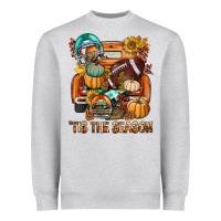 Heather Grey Tis The Season Fall Football Truck Heavyweight Sweatshirt - BundleAndBundleShop