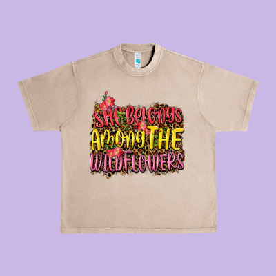 She Belongs Among The Wildflowers Urban Heavy Tee Designed By Nancycooperartshop
