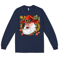 Navy Cowboy Santa Long Sleeve Tee - BundleAndBundleShop