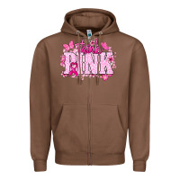 Chestnut Think pink Zipper Hoodie - NancyCooperArtShop
