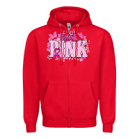 Red Think pink Zipper Hoodie - NancyCooperArtShop