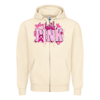 Sandshell Think pink Zipper Hoodie - NancyCooperArtShop