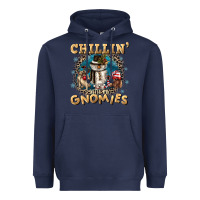 Navy chillin with my gnomies Heavyweight Hoodie - CowGirlArtShop