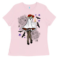 Bubblegum Pink freak ghost halloween Ladies Tee - BundleAndBundleShop