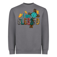 Storm I Am Blessed Cross Heavyweight Sweatshirt - BundleAndBundleShop