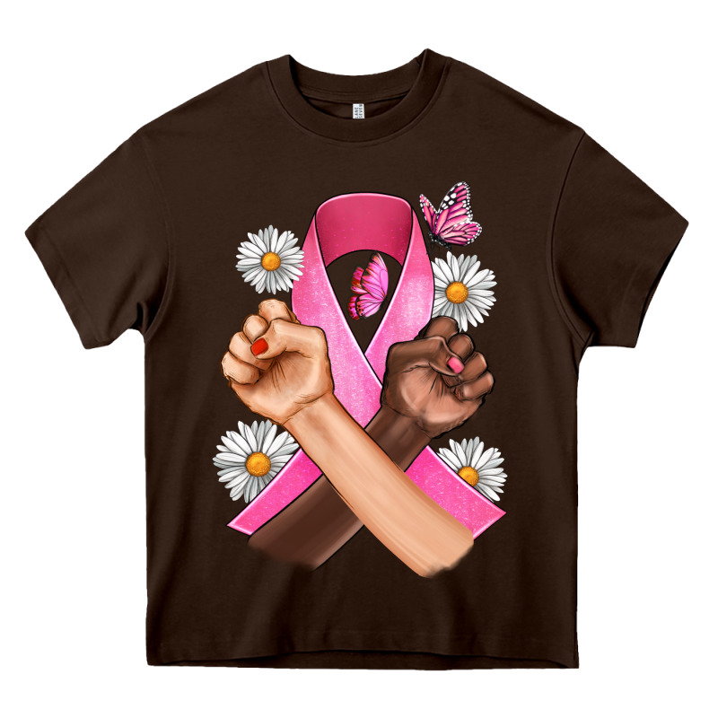 Breast Cancer Fist Daisy Butterfly Heavy Core Tee by Artiststas | Teevron