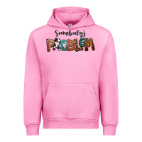 Fuchsia Pink Somebody's Problem Urban Hoodie - FaDigitalArtStudio