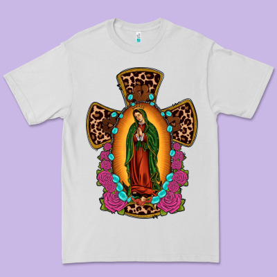 Our Lady Of Guadalupe Cross Premium Tee Designed By Jahusdesignshop