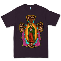 Plum our lady of guadalupe cross Premium Tee - JahusDesignShop