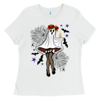 White freak ghost halloween Ladies Tee - BundleAndBundleShop