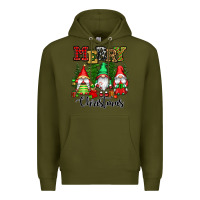 Army Green merry christmas gnomes Premium Hoodie - CowGirlArtShop