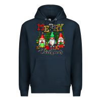 Navy merry christmas gnomes Premium Hoodie - CowGirlArtShop