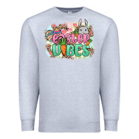 Heather Grey Easter vibes Easter Day Premium Sweatshirt - HowdyJamesFarm