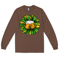 Chestnut St. Patricks Sunflower With Beer Long Sleeve Tee - BundleAndBundleShop