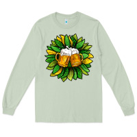 Matcha St. Patricks Sunflower With Beer Long Sleeve Tee - BundleAndBundleShop