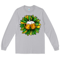 Moon Dust St. Patricks Sunflower With Beer Long Sleeve Tee - BundleAndBundleShop