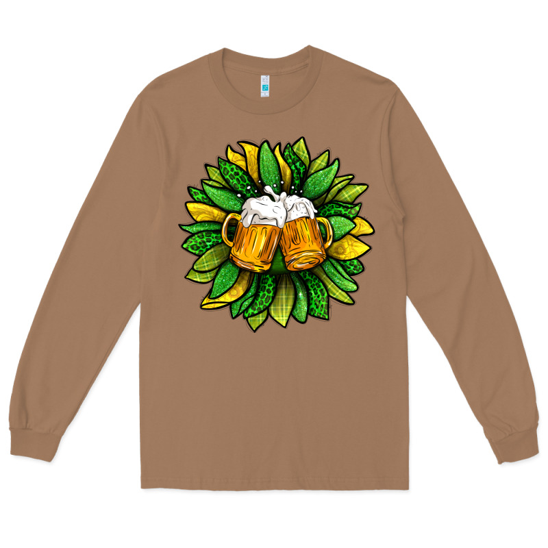 St. Patricks Sunflower With Beer Long Sleeve Tee by BundleAndBundleShop | Teevron
