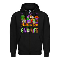 Black Halloween with My Gnomies Coffee Cups Zipper Hoodie - texasbilliewilder