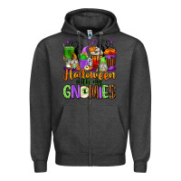 Charcoal Heather Halloween with My Gnomies Coffee Cups Zipper Hoodie - texasbilliewilder