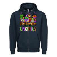 Navy Halloween with My Gnomies Coffee Cups Zipper Hoodie - texasbilliewilder