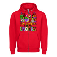Red Halloween with My Gnomies Coffee Cups Zipper Hoodie - texasbilliewilder