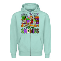 Seafoam Halloween with My Gnomies Coffee Cups Zipper Hoodie - texasbilliewilder
