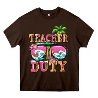 Chocolate Brown teacher off duty Heavy Core Tee - AdoDesignShop