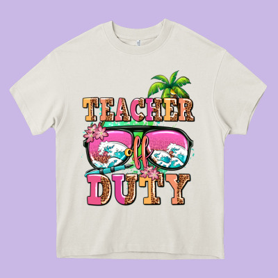 Teacher Off Duty Heavy Core Tee Designed By Adodesignshop