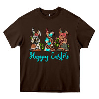 Chocolate Brown happy easter leopard cowhide turquoise cactus bunny's Heavy Core Tee - JahusDesignShop