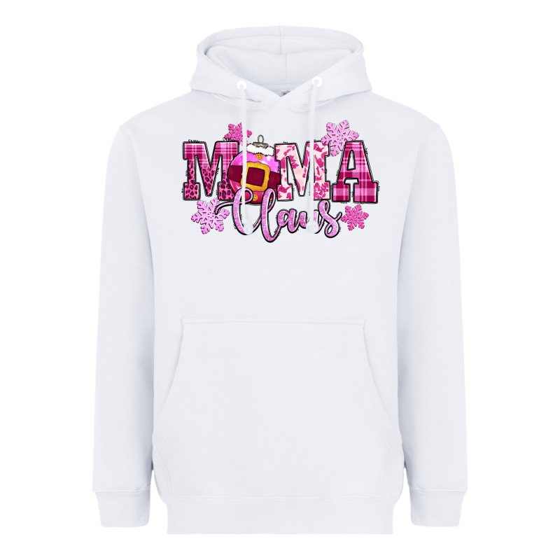 Mama Claus Pink Christmas Heavyweight Hoodie by CowGirlArtShop | Teevron