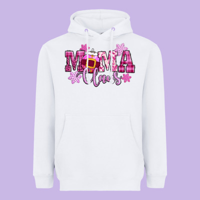 Mama Claus Pink Christmas Heavyweight Hoodie Designed By Cowgirlartshop