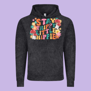 Stay Trippy Little Hippie Vintage Hoodie Designed By Maliassmallbusiness