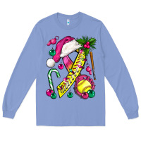 Colony Blue Pink Christmas Breast Cancer Ribbon Softball Long Sleeve Tee - BundleAndBundleShop