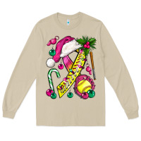 Mushroom Pink Christmas Breast Cancer Ribbon Softball Long Sleeve Tee - BundleAndBundleShop
