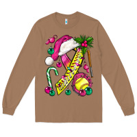 Toasted Coconut Pink Christmas Breast Cancer Ribbon Softball Long Sleeve Tee - BundleAndBundleShop