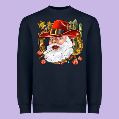 Cowboy Santa Heavyweight Sweatshirt Designed By Bundleandbundleshop