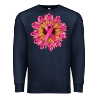 Navy Cancer ribbon sunflower Cancer Awareness Premium Sweatshirt - HowdyJamesFarm