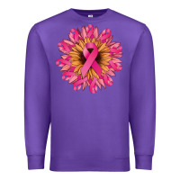 Purple Cancer ribbon sunflower Cancer Awareness Premium Sweatshirt - HowdyJamesFarm