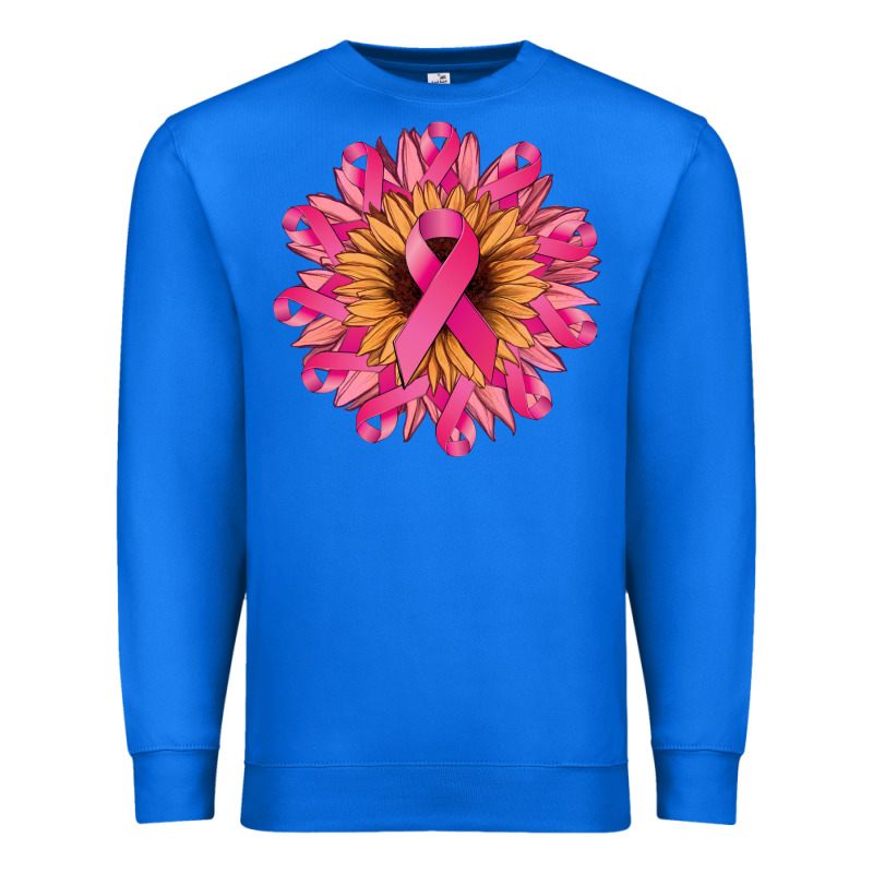 Cancer Ribbon Sunflower Cancer Awareness Premium Sweatshirt by HowdyJamesFarm | Teevron