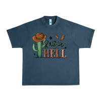 Midnight Navy raisin hell cowboy cactus Urban Heavy Tee - MaliasSmallBusiness