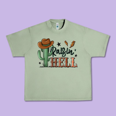 Raisin Hell Cowboy Cactus Urban Heavy Tee Designed By Maliassmallbusiness
